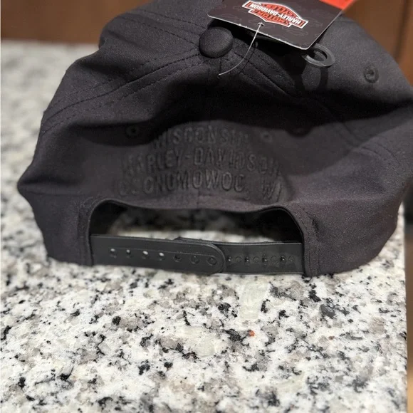 Harley-Davidson Tonal Skull Black Embroidered Cap SnapBack - Picture 5 of 7